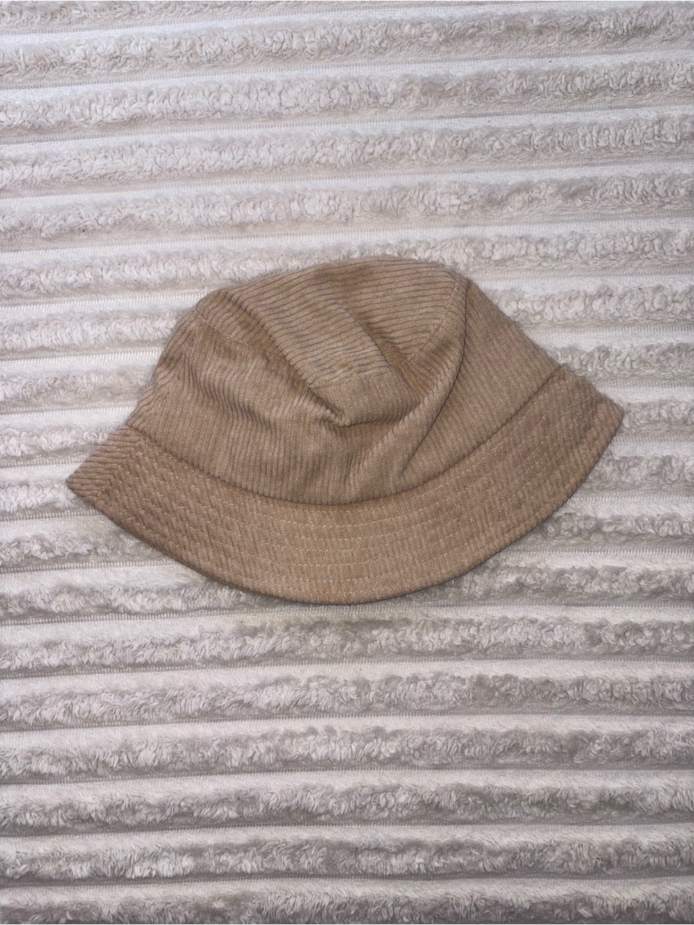 Kids Beige Bucket Hat - Soft Corduroy